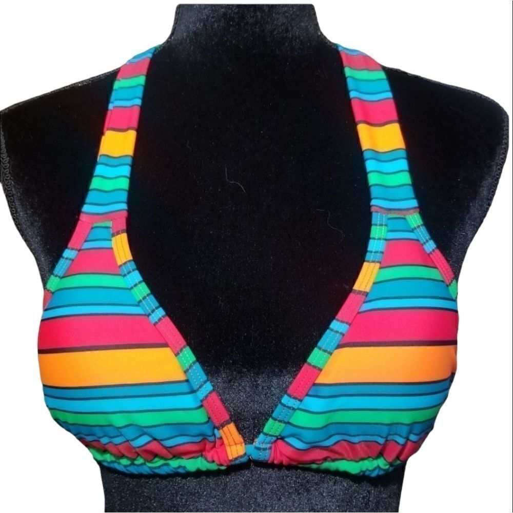 Striped String Bikini Top sz M